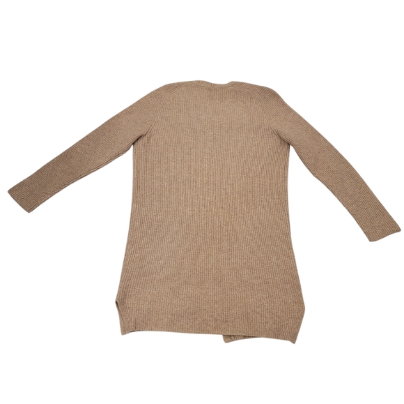 J.Crew Ribbed Knit Open Front Cardigan Sweater Tan Lambswool Neutral Women's S/M - Picture 6 of 15